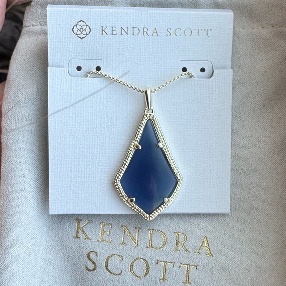 Kendra Scott Alex Cobalt Cat'S Eye Gold Tone Pendant Necklace - Picture 3 of 3